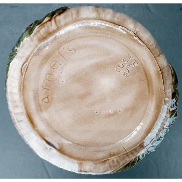 Vintage Mushroom Cookie Jar Orange Arnel's Hand Painted Ceramic Signed Canister - Picture 9 of 12